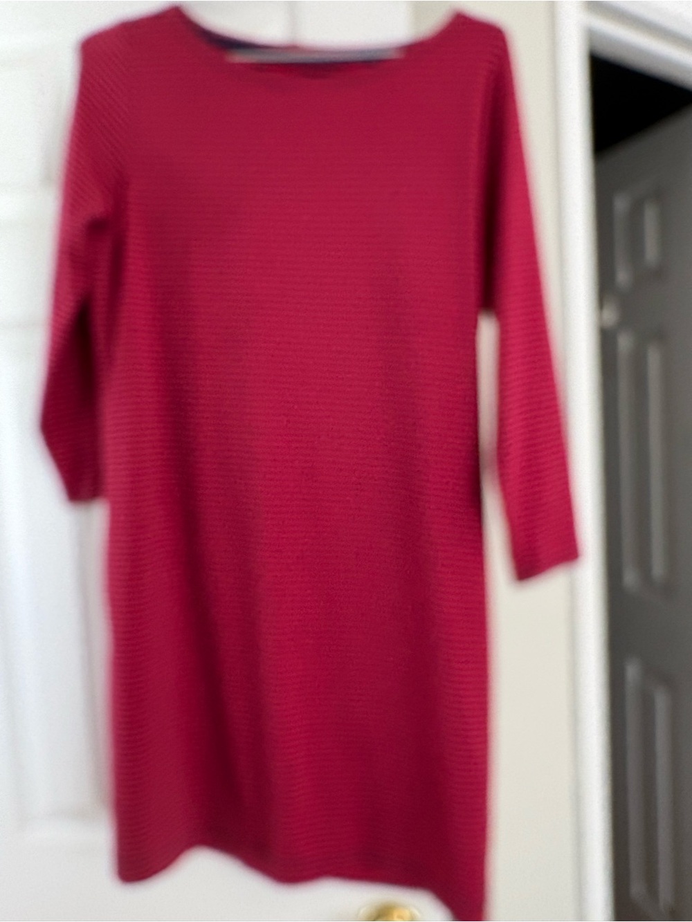 Vineyard Vines Red and Black Striped Long Sleeve Top. Light Weight Material - Picture 3 of 4